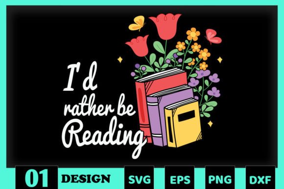 Book Floral I s Rather Be Reading