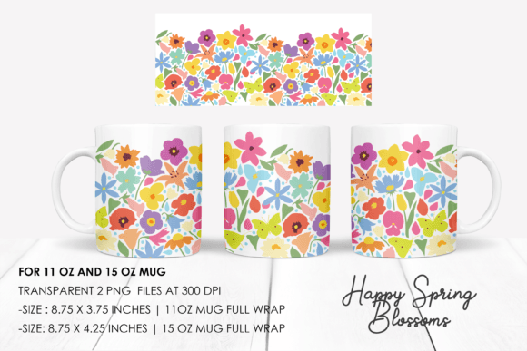 Bright Spring Floral Mug Sublimation