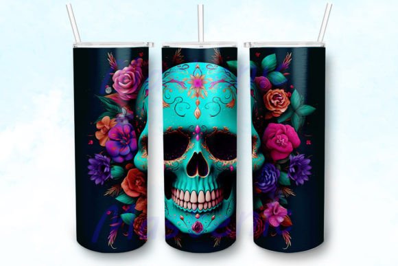 Calavera Floral Skull Sublimation Design