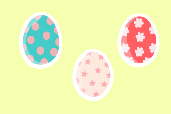 Egg Easter Floral Pattern Icon Stickers