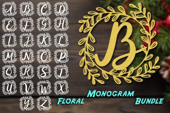 Floral 26 Alphabet Monogram Bundle