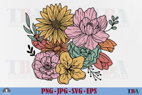 Floral Bouquet Retro Spring Flower