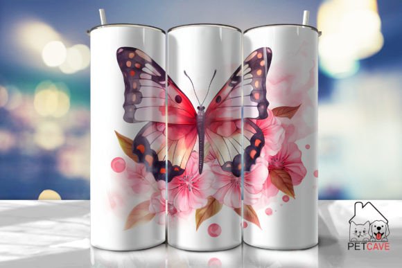Floral Butterfly Watercolor PNG