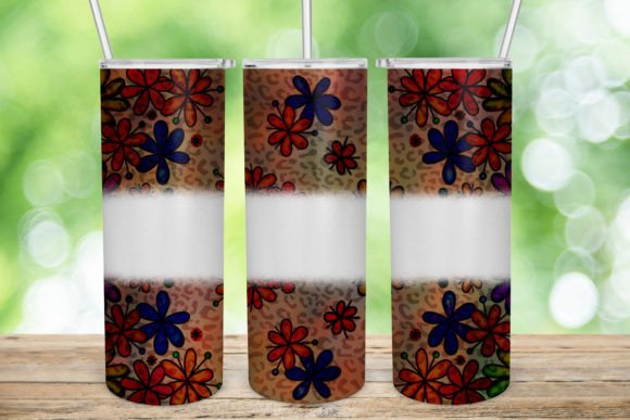 Floral Flowers Design 20 Oz Skinny PNG