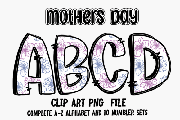 Floral Mother Day Alphabet Sublimation