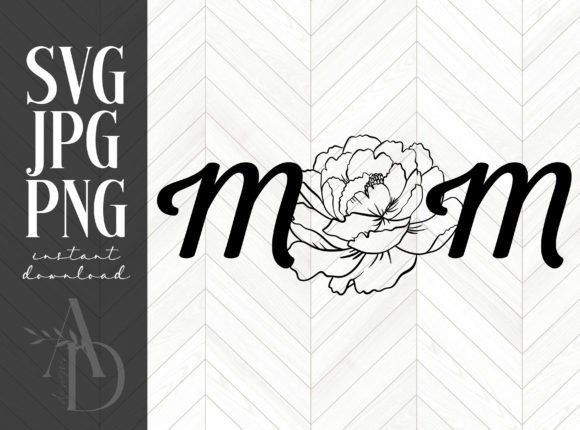 Floral Outline Mom Design