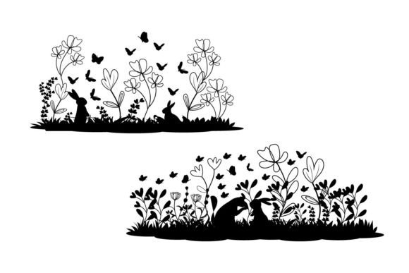 Floral Wildflower Bunny Garden