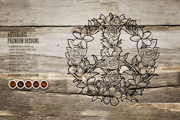 Flower Power Symbol Peaceful Floral