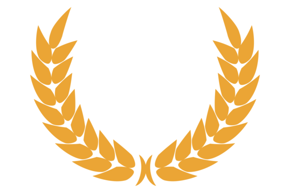 Golden Floral Branches Symbol. Wheat Wre