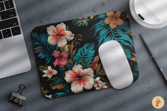 Hawaiian Vibrant Floral Mouse Pad