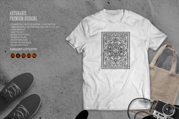 Intricate Floral Engraved Playing Card