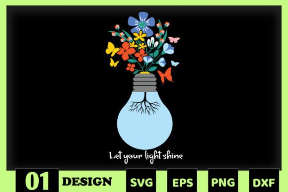 Let Your Light Shine Bulb Floral