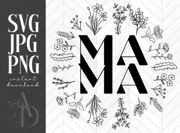 Mama Floral Circle Wreath Design