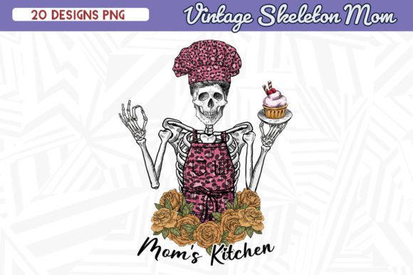 Mom’s Kitchen Skeleton Mom Floral