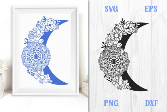 Papercut Mandala Moon SVG Cut File