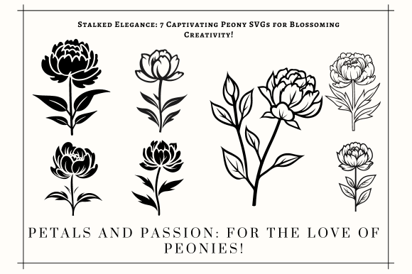 Petal Perfection 7 Peony with Stalk SVG