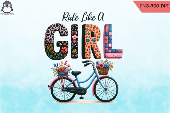 Ride Like a Girl Floral PNG