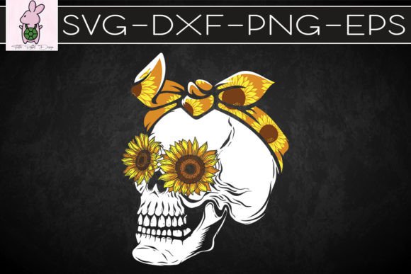 Skull Sunflower Floral Halloween
