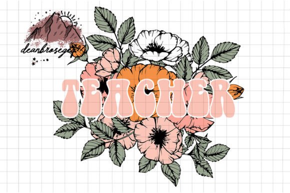 Teacher Floral PNG Sublimation