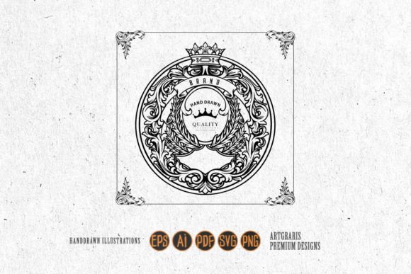 Vintage Elegant Label Floral Flourish