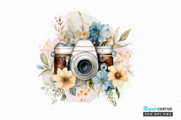 Watercolor Floral Camera Sublimation